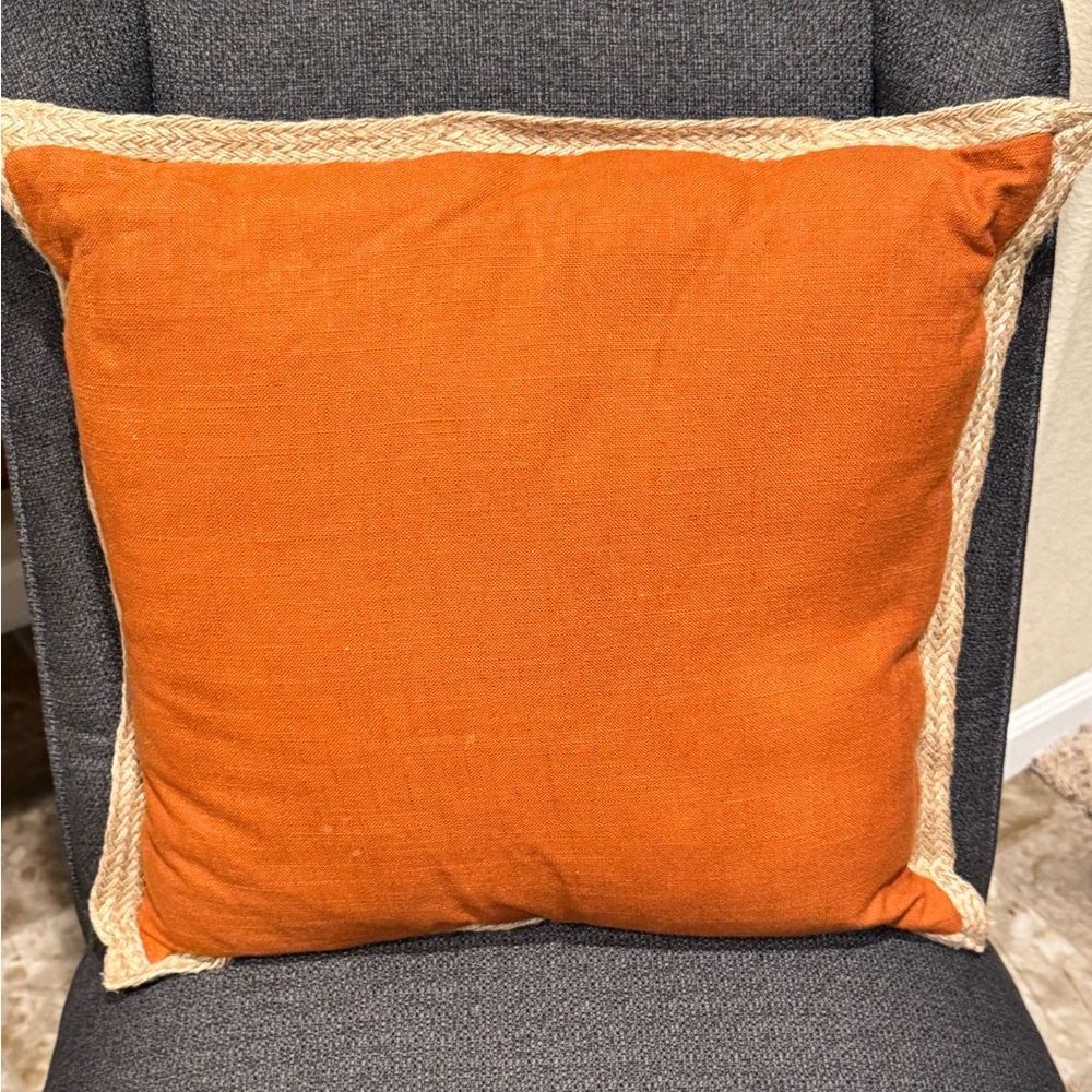 Calliope Jute Trim Clay Pillow